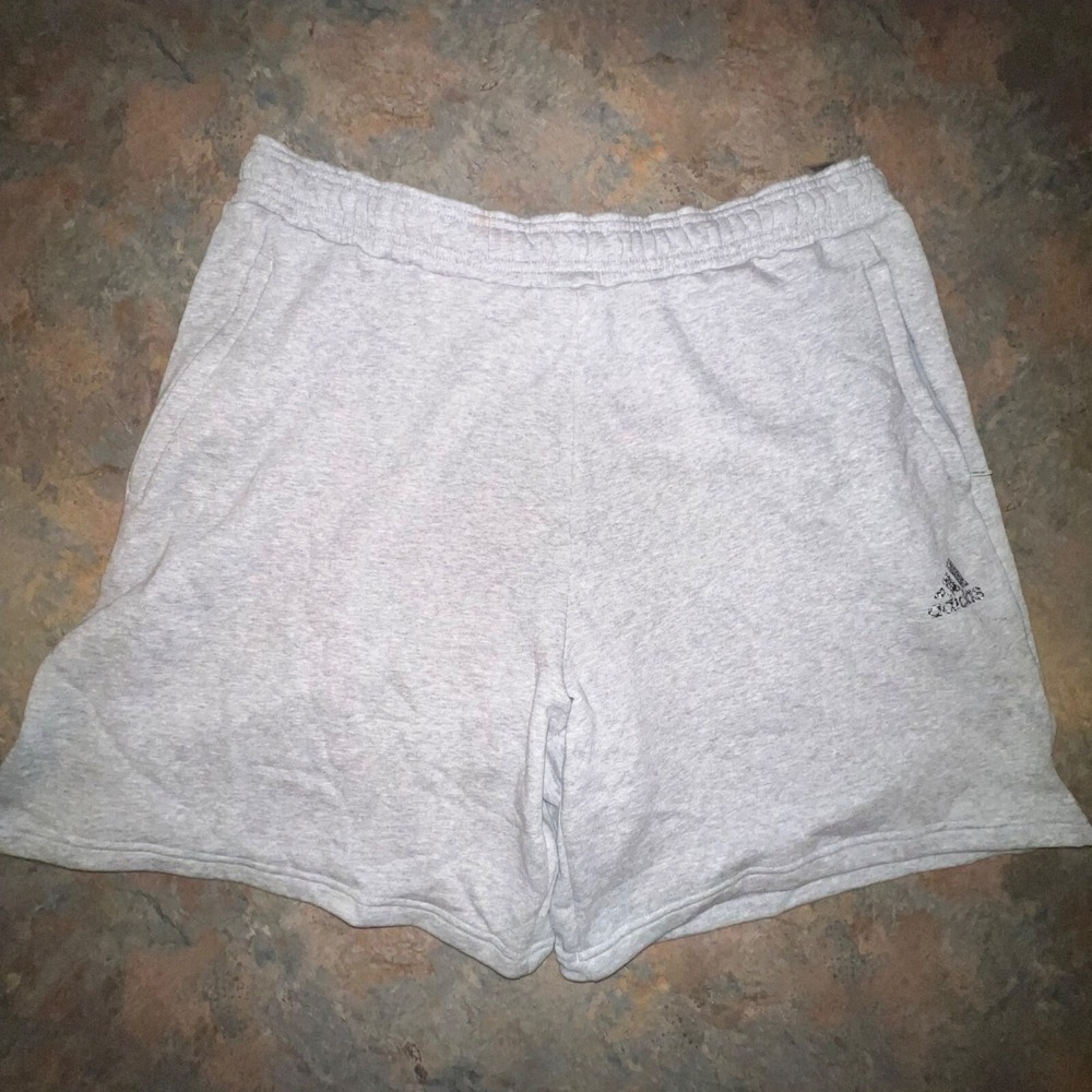 Adidas Mens 2XL Multi Sport Shorts‎ Grey Heather - Elastic Waist Drawstring
